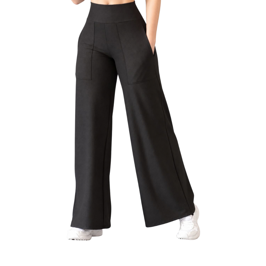 Pants recto básico | Supplex Stretch, Relieves lineas – Negro