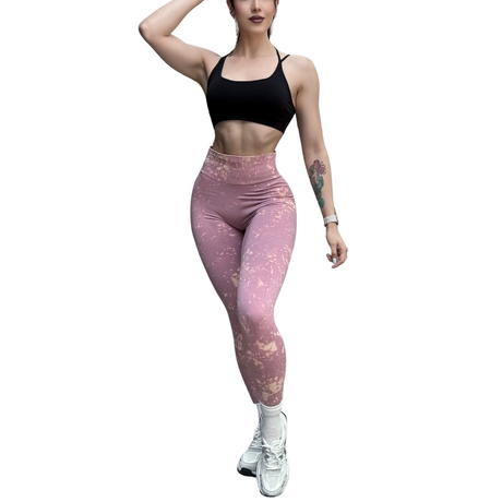Leggings Burbuja + Push Up | Seamless Compresión - lavanda moteado