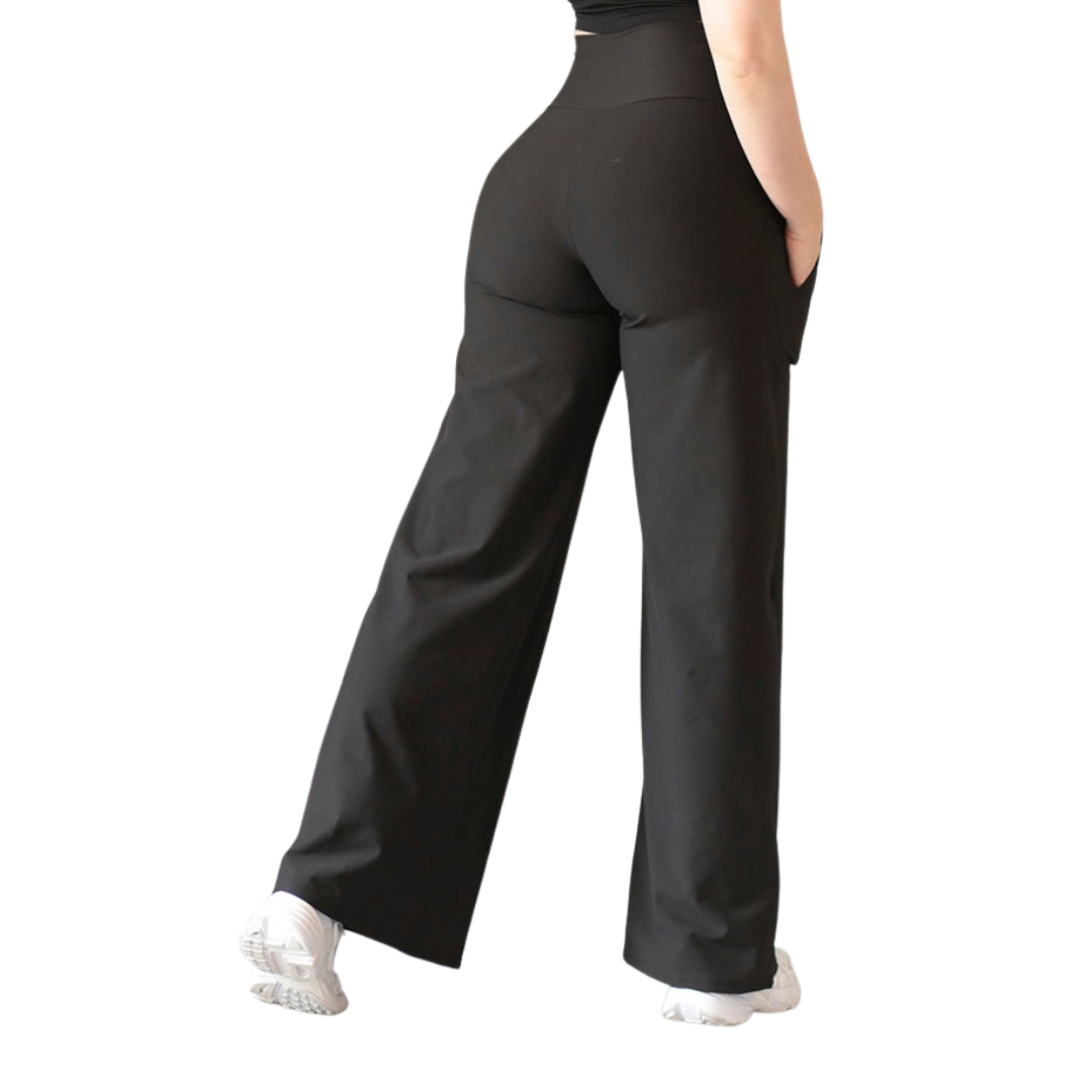 Pants recto básico | Supplex Stretch, Relieves lineas – Negro