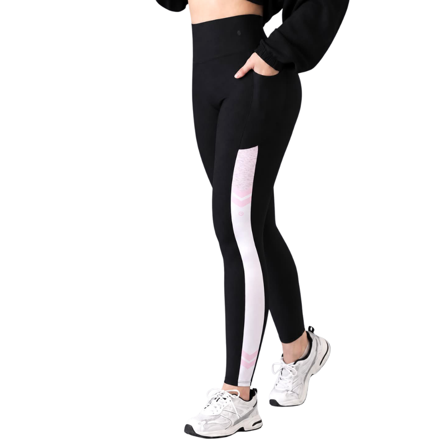 Leggings básico con bolsillos | Supplex Stretch, Liso – Negro