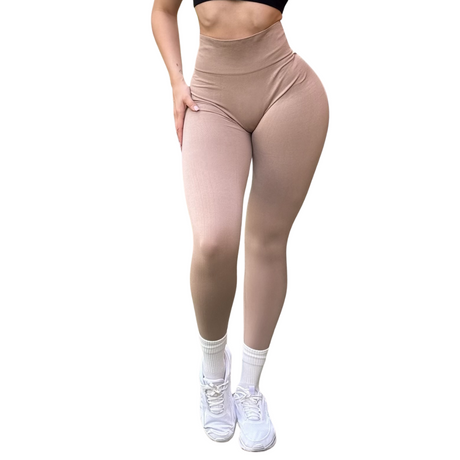 Leggings Burbuja + Push Up | Seamless Compresión - caramelo