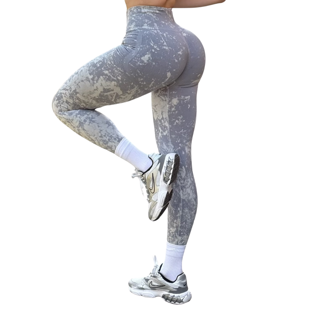 Leggings Burbuja + Push Up | Seamless Compresión - Pizarra Deslavado