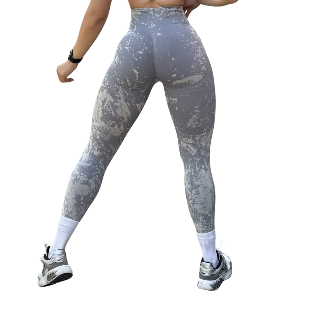 Leggings Burbuja + Push Up | Seamless Compresión - Pizarra Deslavado