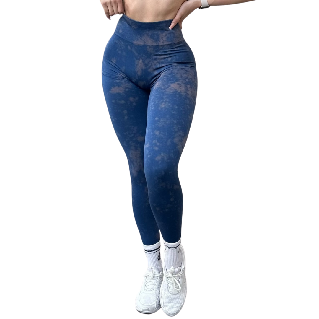 Leggings Burbuja + Push Up | Seamless Compresión – Mezclilla Moteado