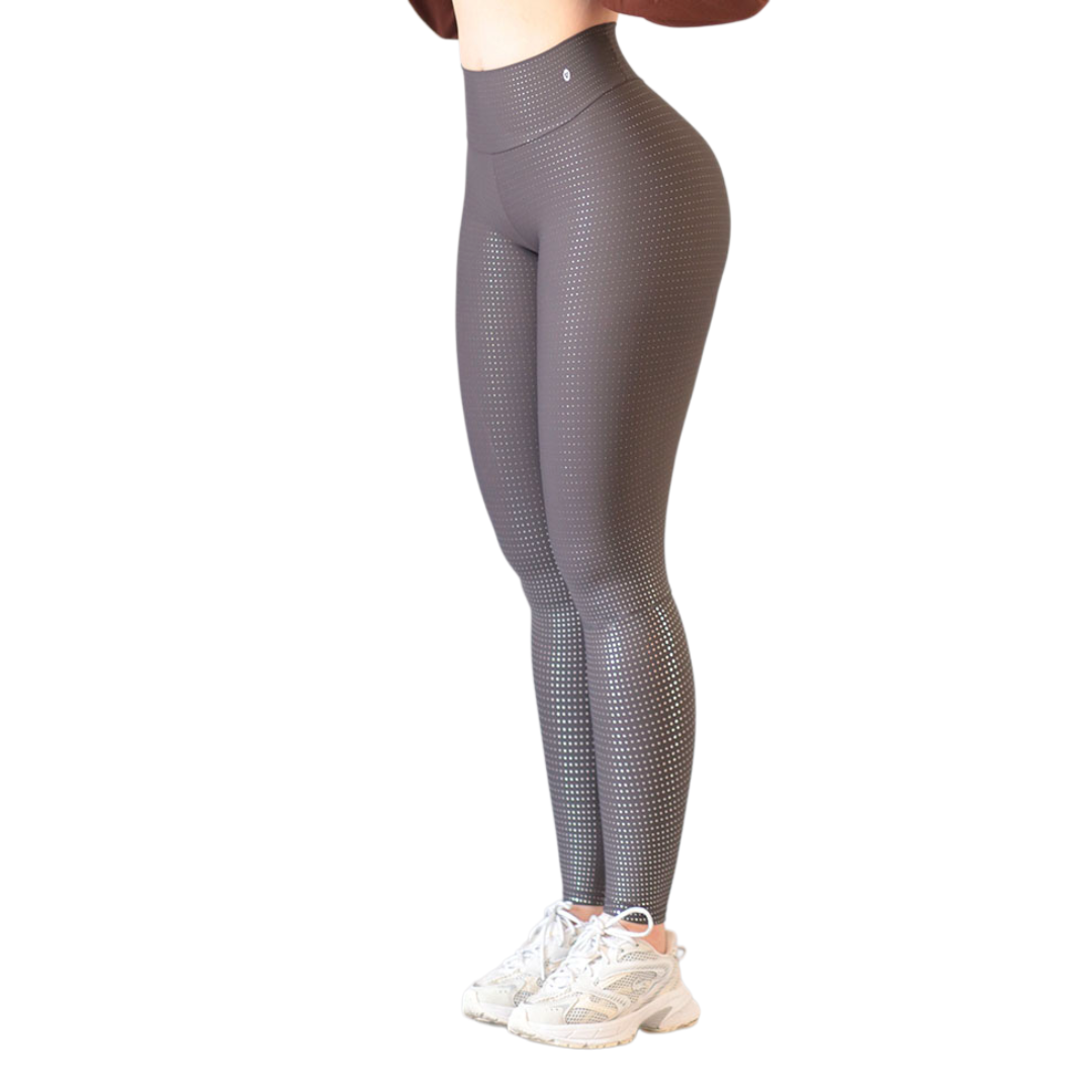 Leggings básico | Supplex Stretch, Destellos Puntos – Gris