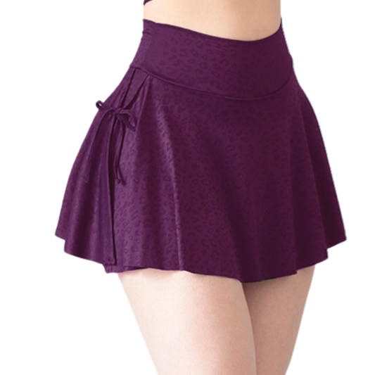 Falda Shorts Deportiva para Mujer Fitness: Banda ancha, Ajuste perfecto, Textil Lycra Transpirable con Textil Texturizado, Color Purpura | Adriana Olimpo