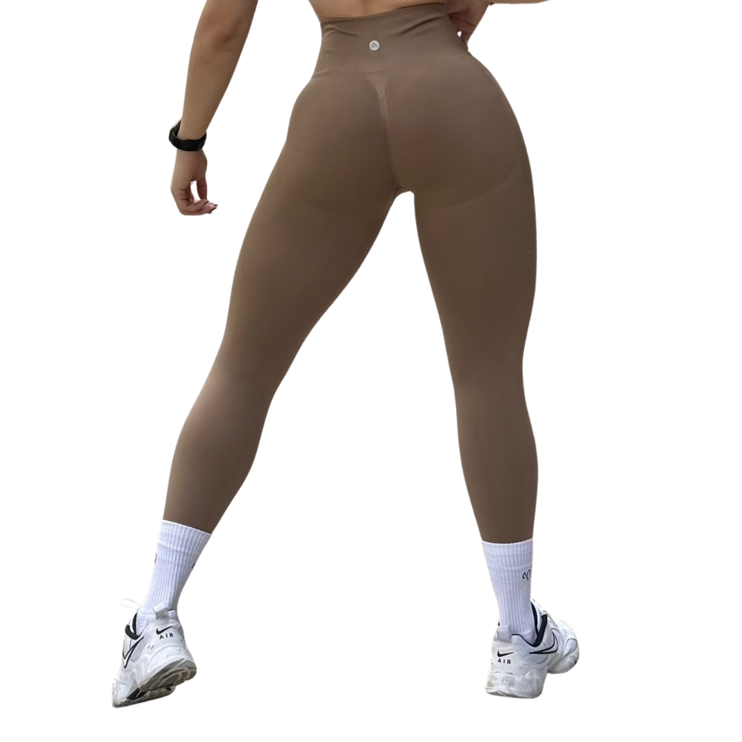 Leggings Burbuja + Push Up | Seamless Compresión - Moka Obscuro