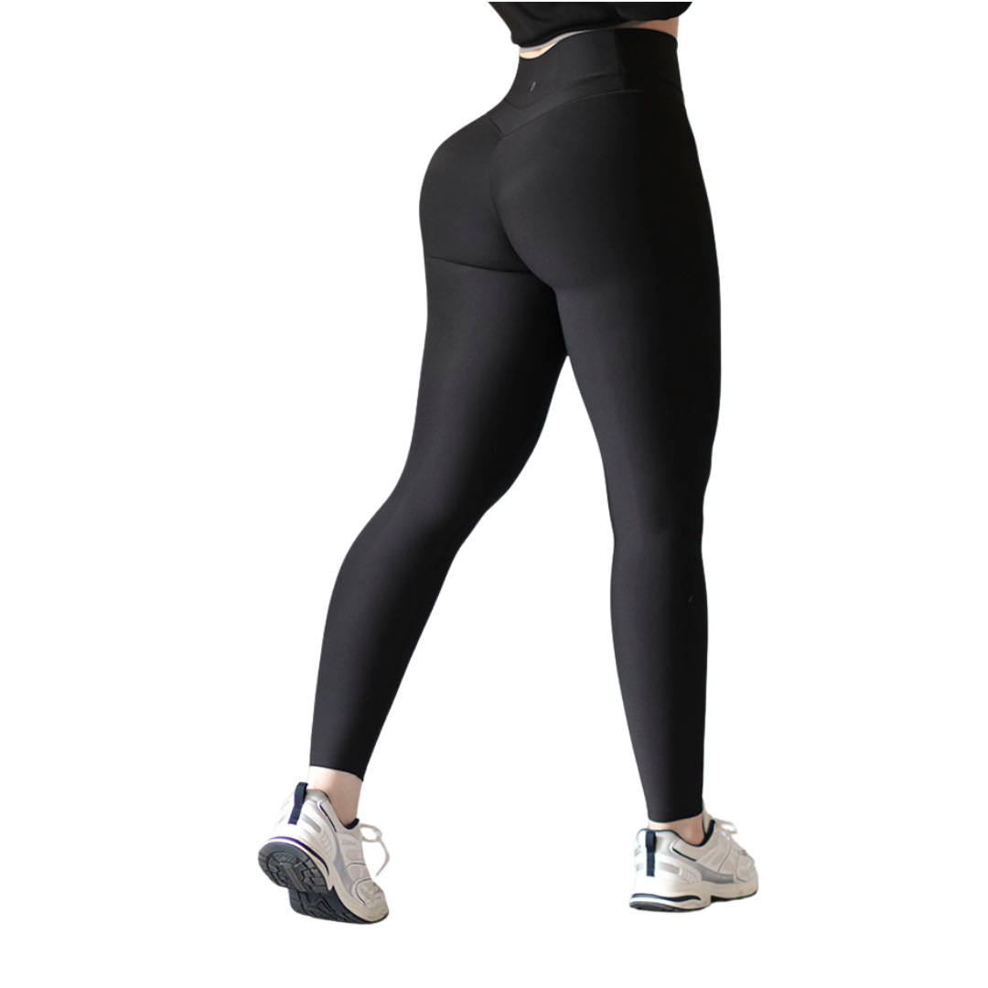 Leggings básico con bolsillos | Supplex Stretch, Liso – Negro