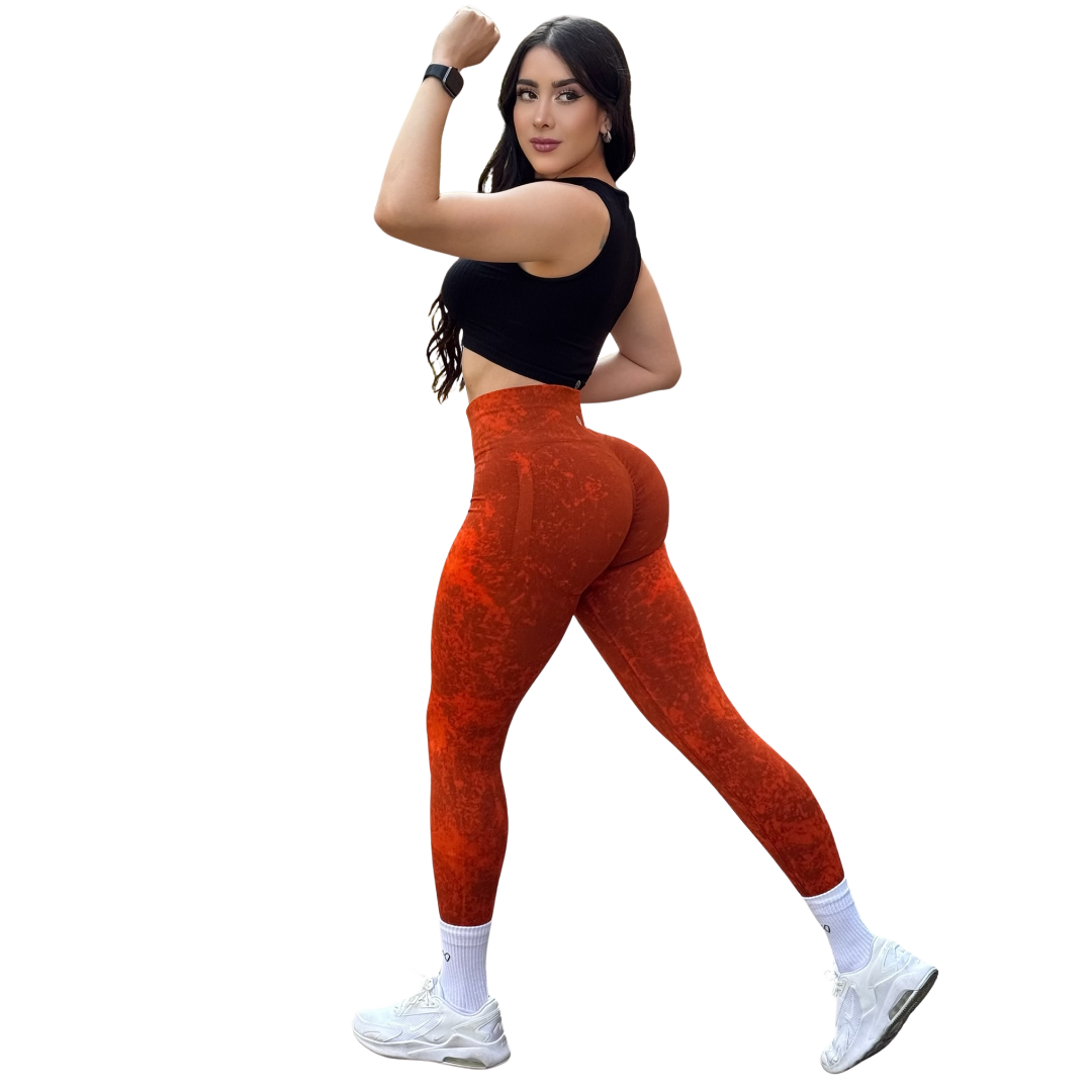 Leggings Burbuja + Push Up | Seamless Compresión - Chedrón Deslavado