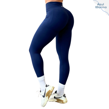 Pack de Leggings Deportivos para Mujer Fitness: Seamless Efecto Push Up y Burbuja, Cintura Alta, Textil con Compresión Tipo Faja, Liso Suave Transpirable, Varios Colores  | Adriana Olimpo