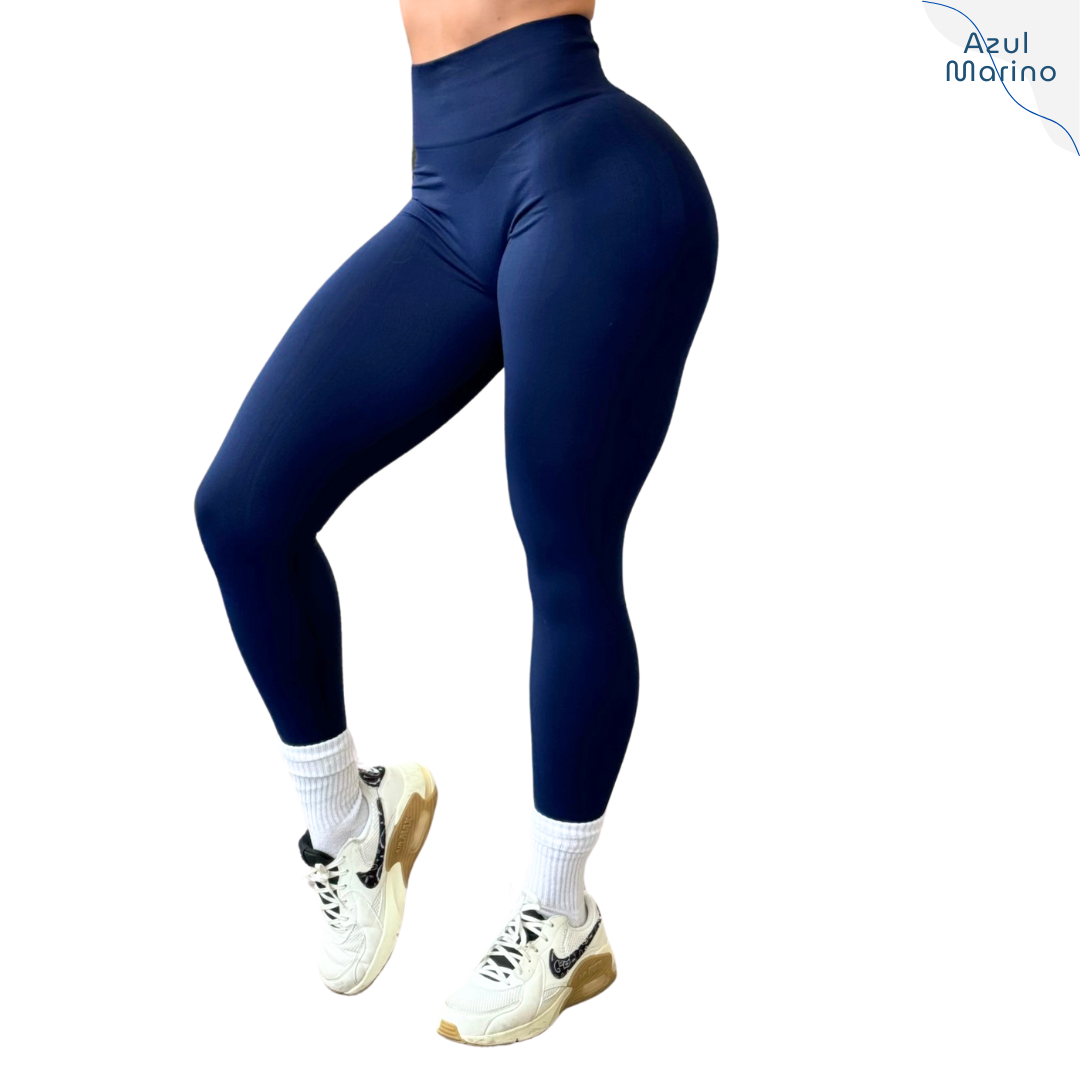 Pack de Leggings Deportivos para Mujer Fitness: Seamless Efecto Push Up y Burbuja, Cintura Alta, Textil con Compresión Tipo Faja, Liso Suave Transpirable, Varios Colores  | Adriana Olimpo