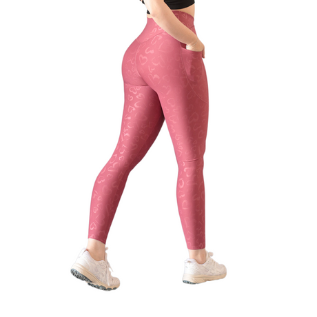 ADRIANAOLIMPO® | Leggins - Leggings básico con bolsillos | Supplex Stretch, Relieves Corazones - Rosa | Ropa deportiva para mujer Elite HotSale Blackfriaday Envío Gratis a México. Mayoreo Menudeo Ofertas Exclusivas