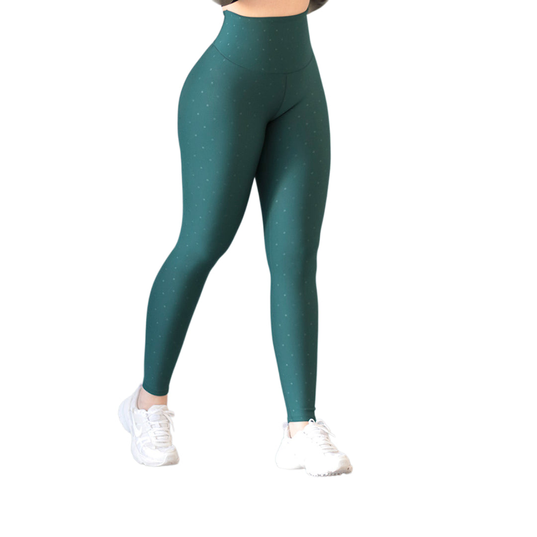 Leggings básico | Supplex Stretch, Relieves Polka – Verde