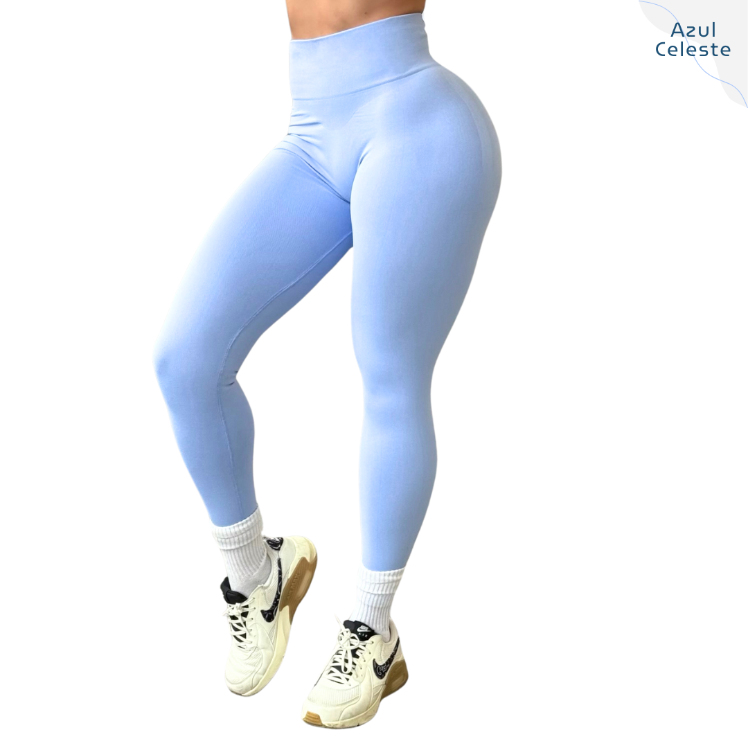 Pack de Leggings Deportivos para Mujer Fitness: Seamless Efecto Push Up y Burbuja, Cintura Alta, Textil con Compresión Tipo Faja, Liso Suave Transpirable, Varios Colores  | Adriana Olimpo