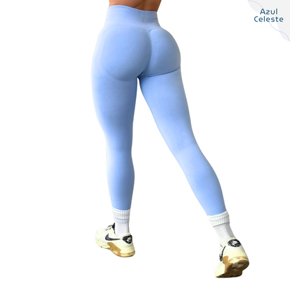 Pack de Leggings Deportivos para Mujer Fitness: Seamless Efecto Push Up y Burbuja, Cintura Alta, Textil con Compresión Tipo Faja, Liso Suave Transpirable, Varios Colores  | Adriana Olimpo