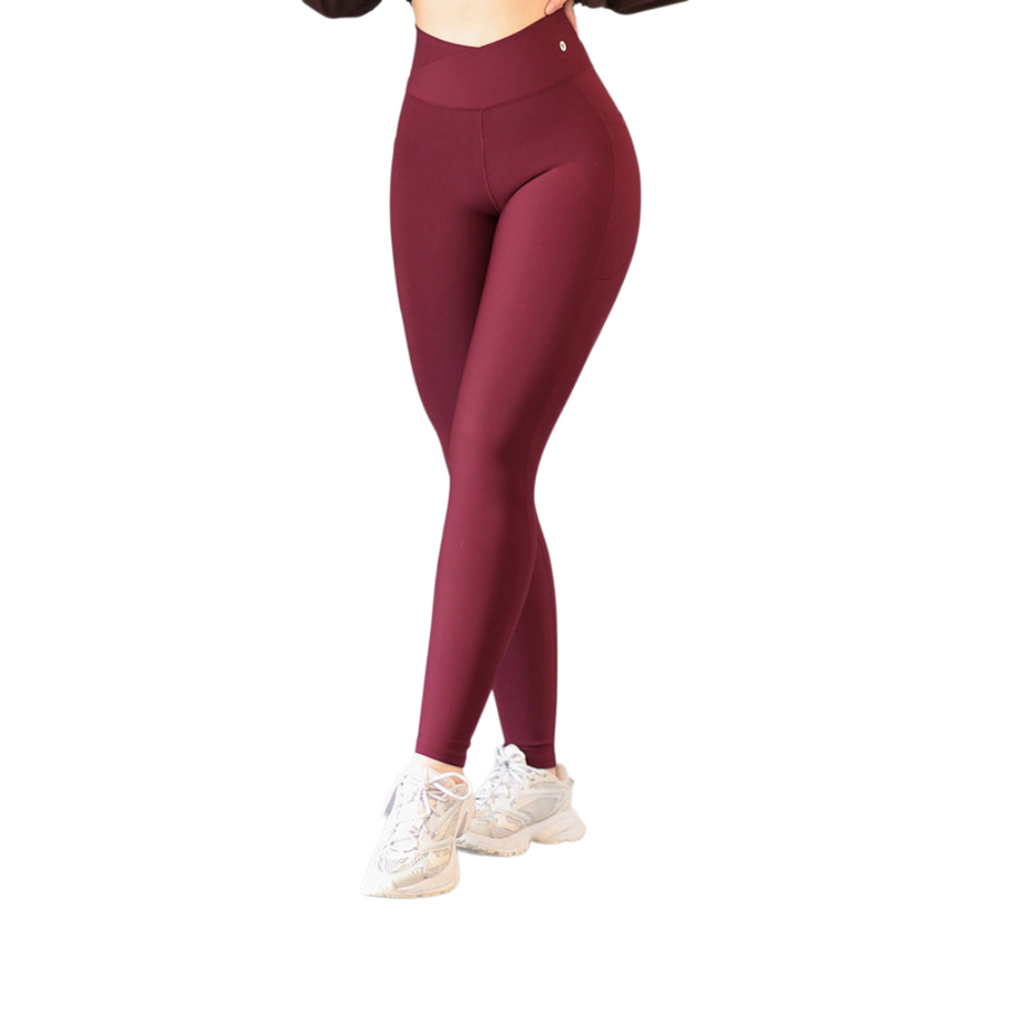 Leggings básico | Supplex Stretch, Liso – Tinto