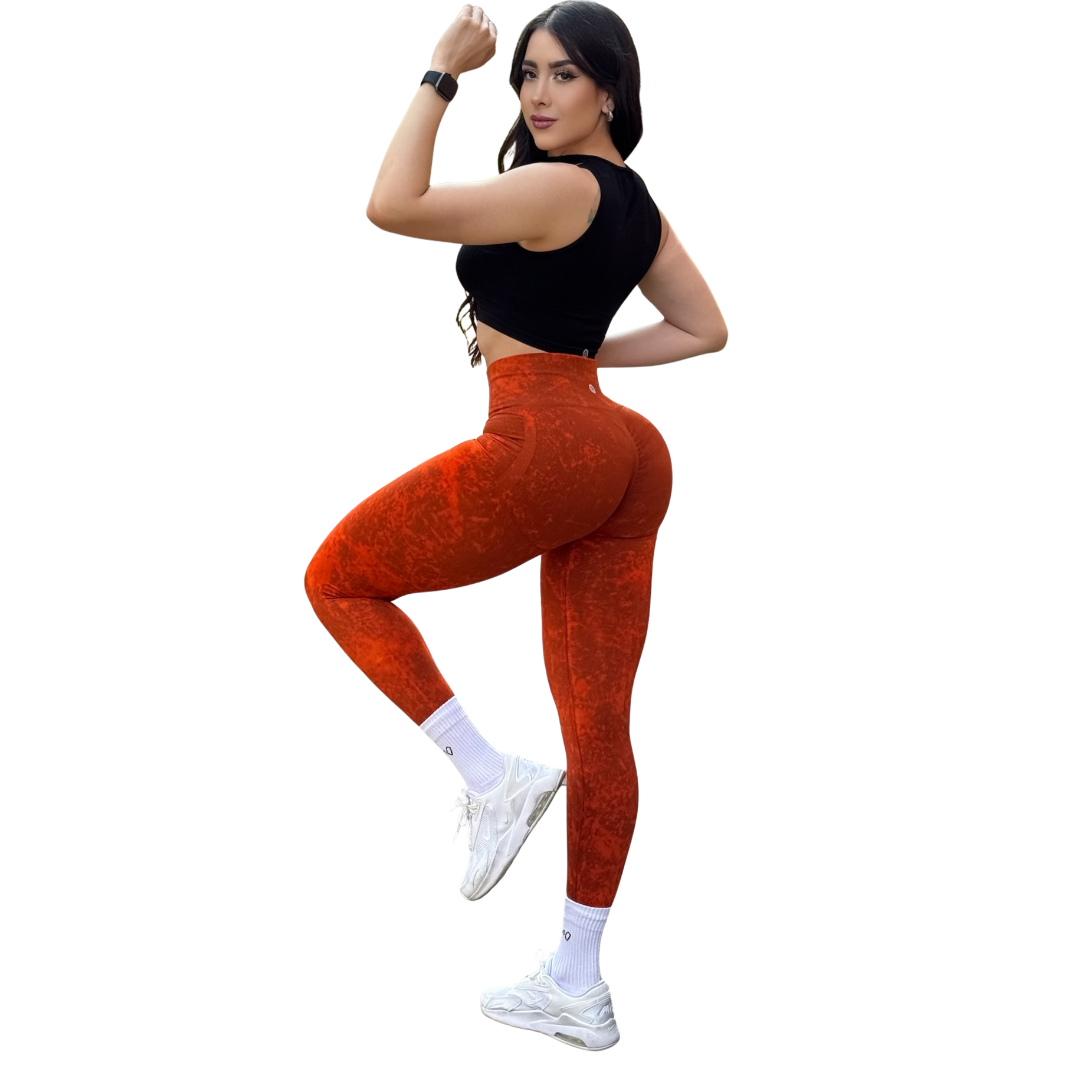 Leggings Burbuja + Push Up | Seamless Compresión - Chedrón Deslavado