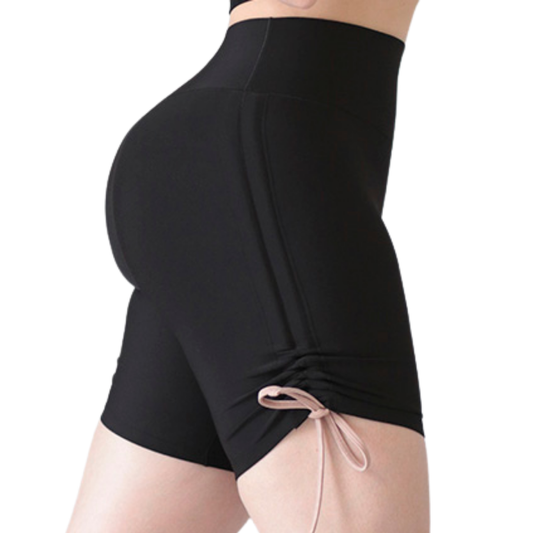 Short Deportivos para Mujer Fitness: Efecto Básico, Cintura Alta, Textil Lycra Transpirable con Acabado Liso, Color Negro | Adriana Olimpo