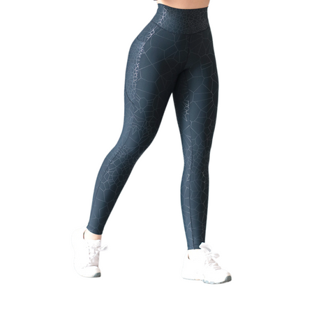 Leggings básico con bolsillos | Supplex Stretch, Destellos Voro - Azul