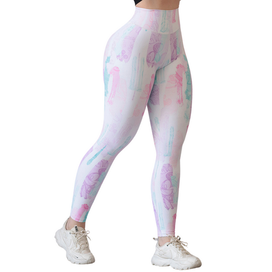 Leggings Deportivos para Mujer Fitness: Efecto Push Up, Cintura Alta, Con Bolsillos Laterales, Textil Lycra Transpirable con Acabado Liso Oro Mikey, Colores | Adriana Olimpo
