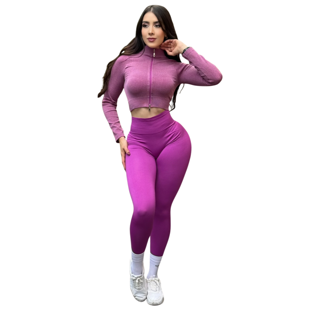 Chamarra deportiva manga larga | Transpirable, Relieves – Orquidea