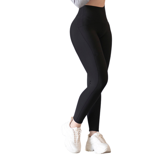 Leggings Deportivos para Mujer Fitness: Efecto Básico, Cintura Alta, Textil Lycra Transpirable con Acabado Liso, Color  Negro | Adriana Olimpo