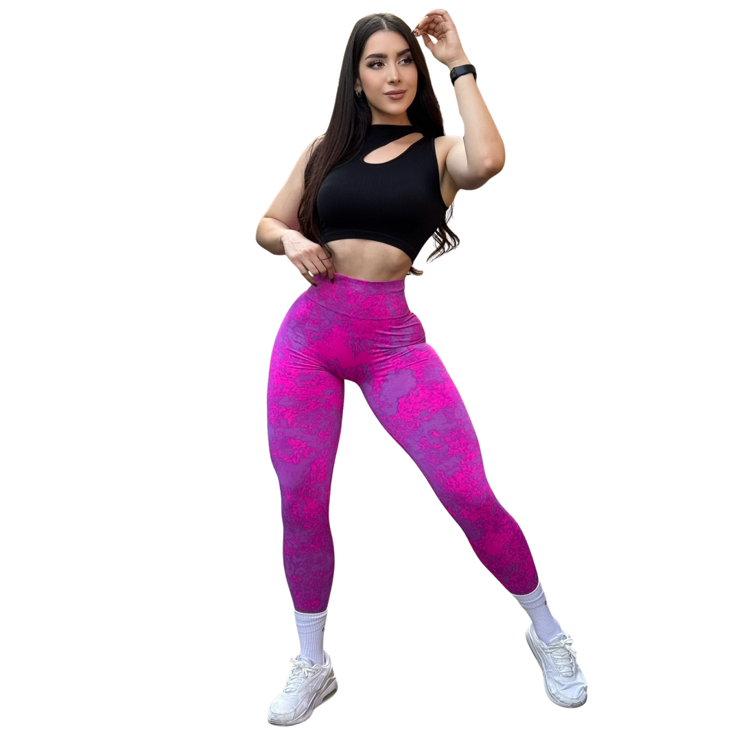 Leggings Burbuja + Push Up | Seamless Compresión - Barbie Deslavado