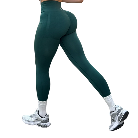 Leggings Burbuja + Push Up | Seamless Compresión - Verde Botella
