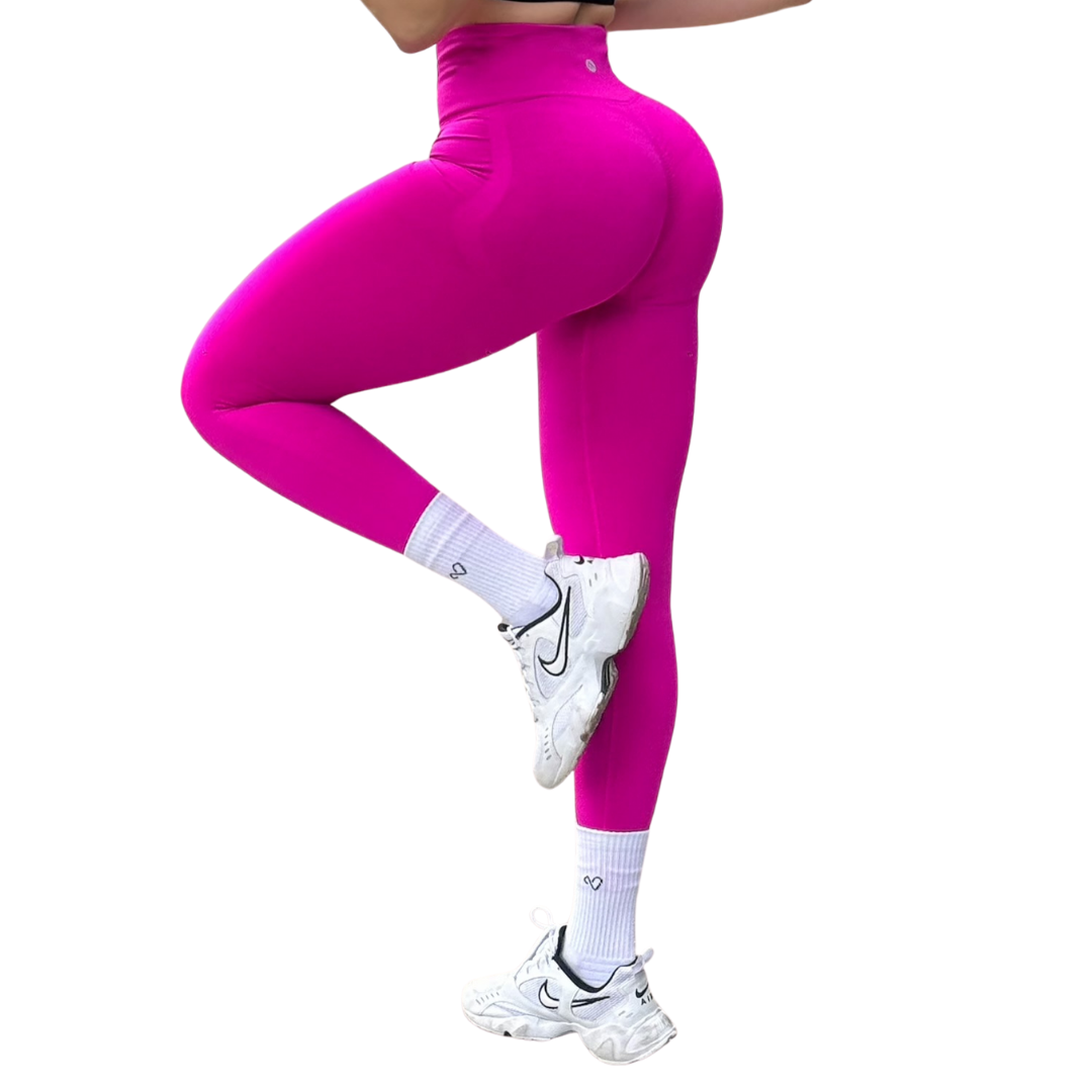 Leggings Burbuja + Push Up | Seamless Compresión - Rosa Barbie