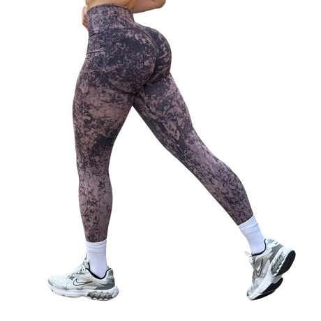 Leggings Burbuja + Push Up | Seamless Compresión - Gris Oxford Deslavado