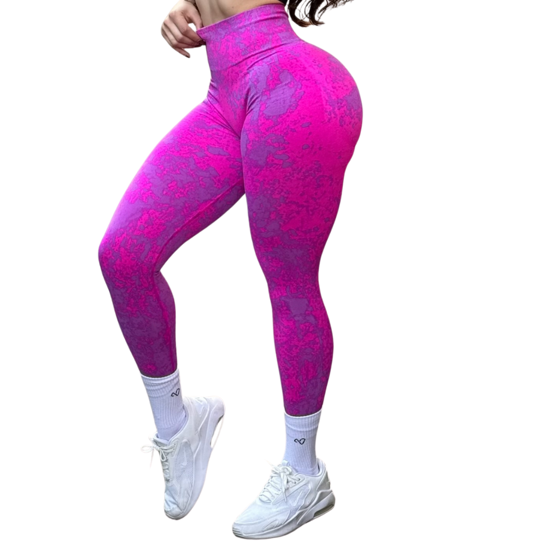 Leggings Burbuja + Push Up | Seamless Compresión - Barbie Deslavado