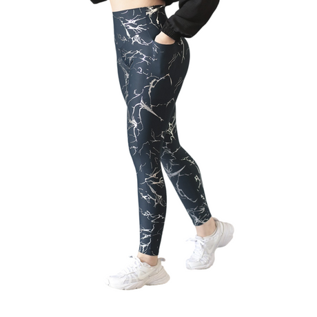 Leggings básico con bolsillos | Supplex Stretch, Destellos Beta – Azul