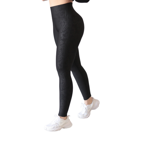 Leggings básico | Supplex Stretch, Relieves Lace – negra