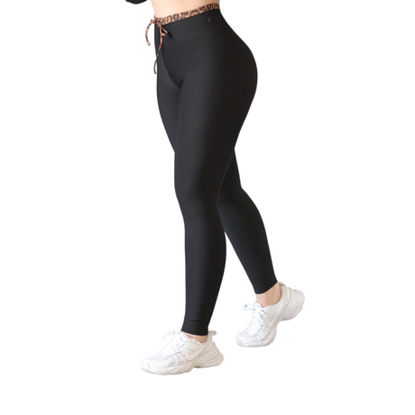 🔹 Leggings push up | Supplex Stretch, Liso – Negro line leo