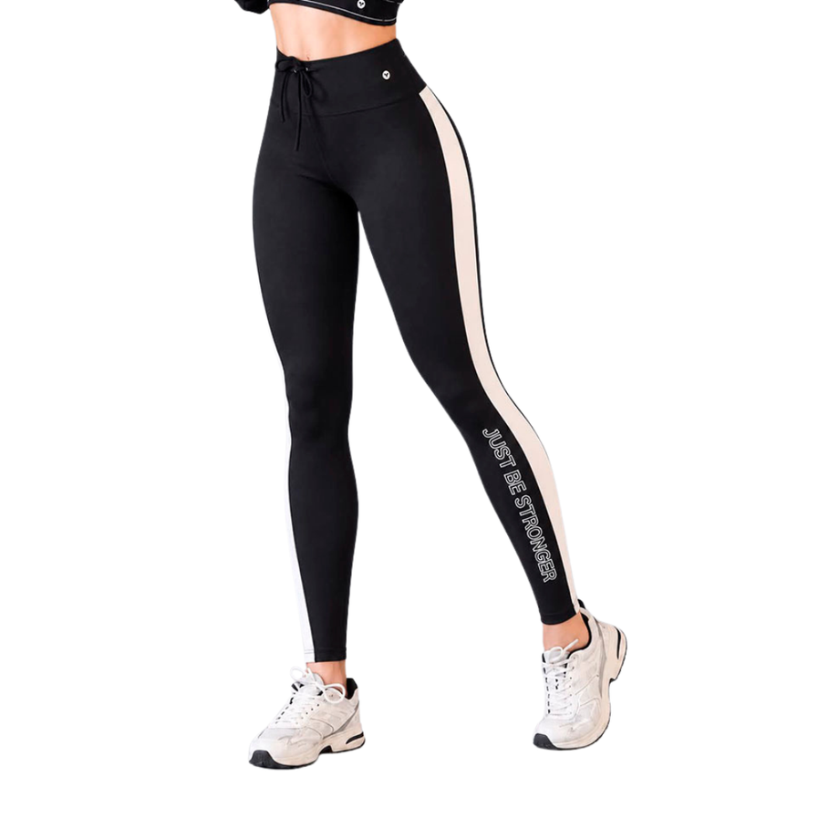 Leggings push up | Supplex Stretch, Liso – Negro, Blanco
