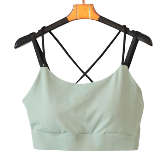 Top para Mujer Fitness: Efecto Alto Impacto, Ajuste Perfecto, Textil Liso Transpirable, Color Menta | Adriana Olimpo