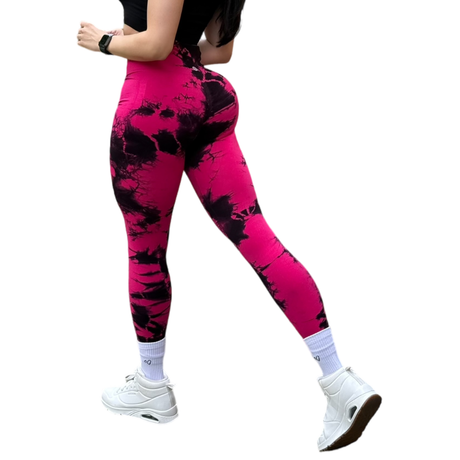 Leggings Burbuja + Push Up | Seamless Compresión -Tie Day Rosa