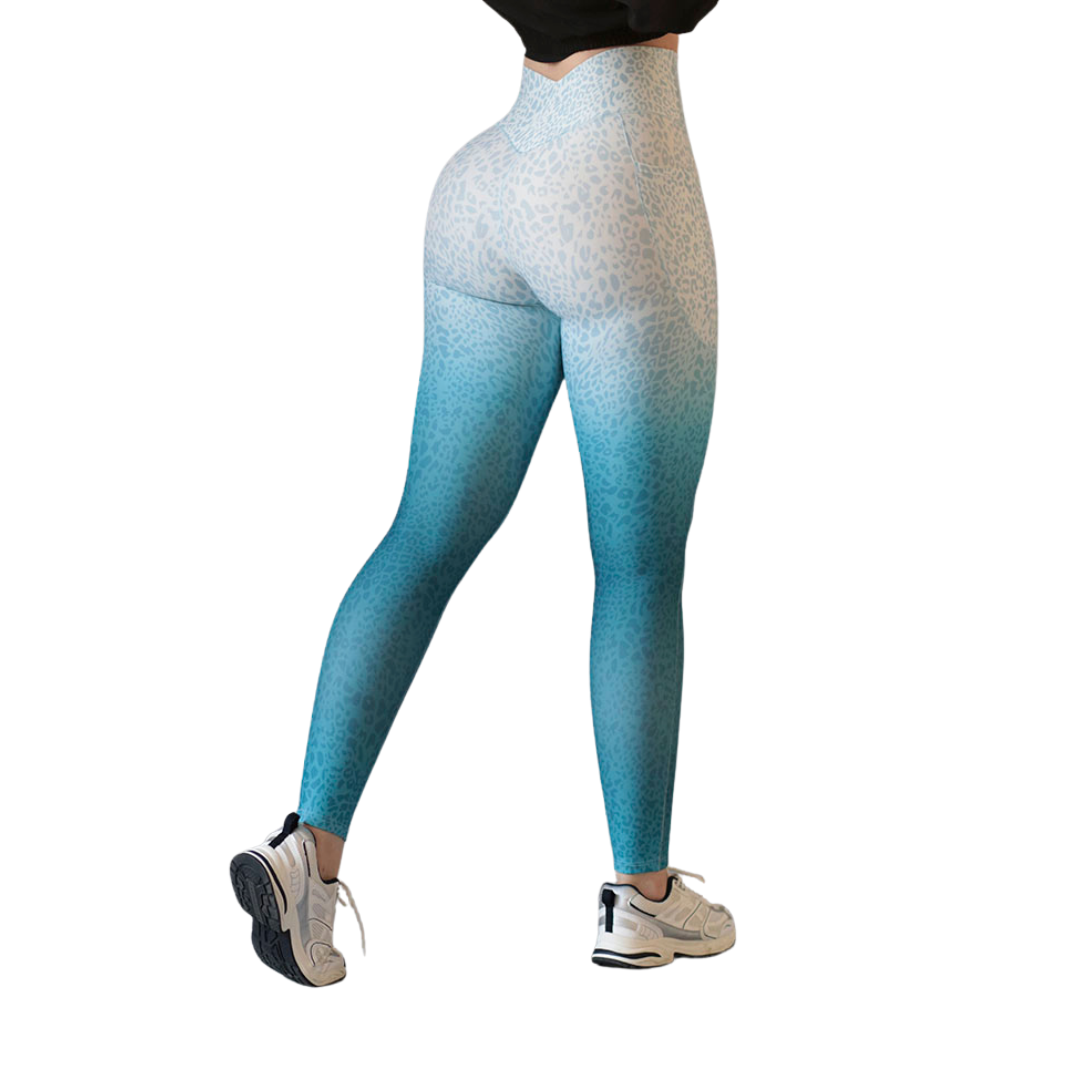 Leggings básico con bolsillos | Supplex Stretch, Liso – Azul degradada