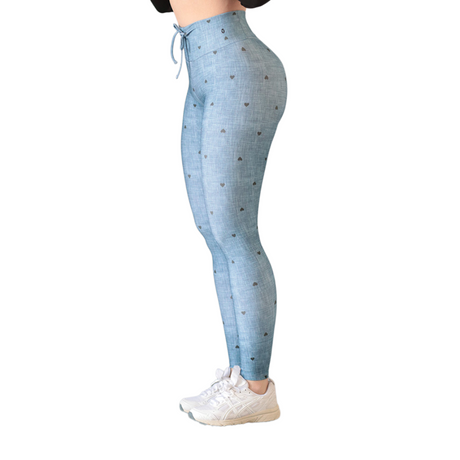 Leggings push up | Supplex Stretch, Liso Corazones – Mezclilla