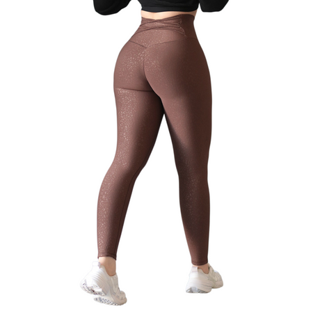 Leggings push up | Supplex Stretch, Relieves print – café