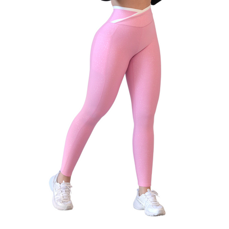 Leggings básico | Supplex Stretch, Relieves Print – Rosa Baby