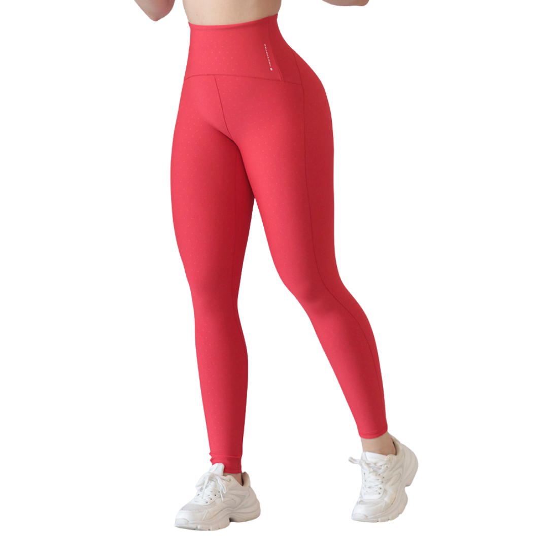 Leggings básico | Supplex Stretch, destellos Relieves puntitos – roja