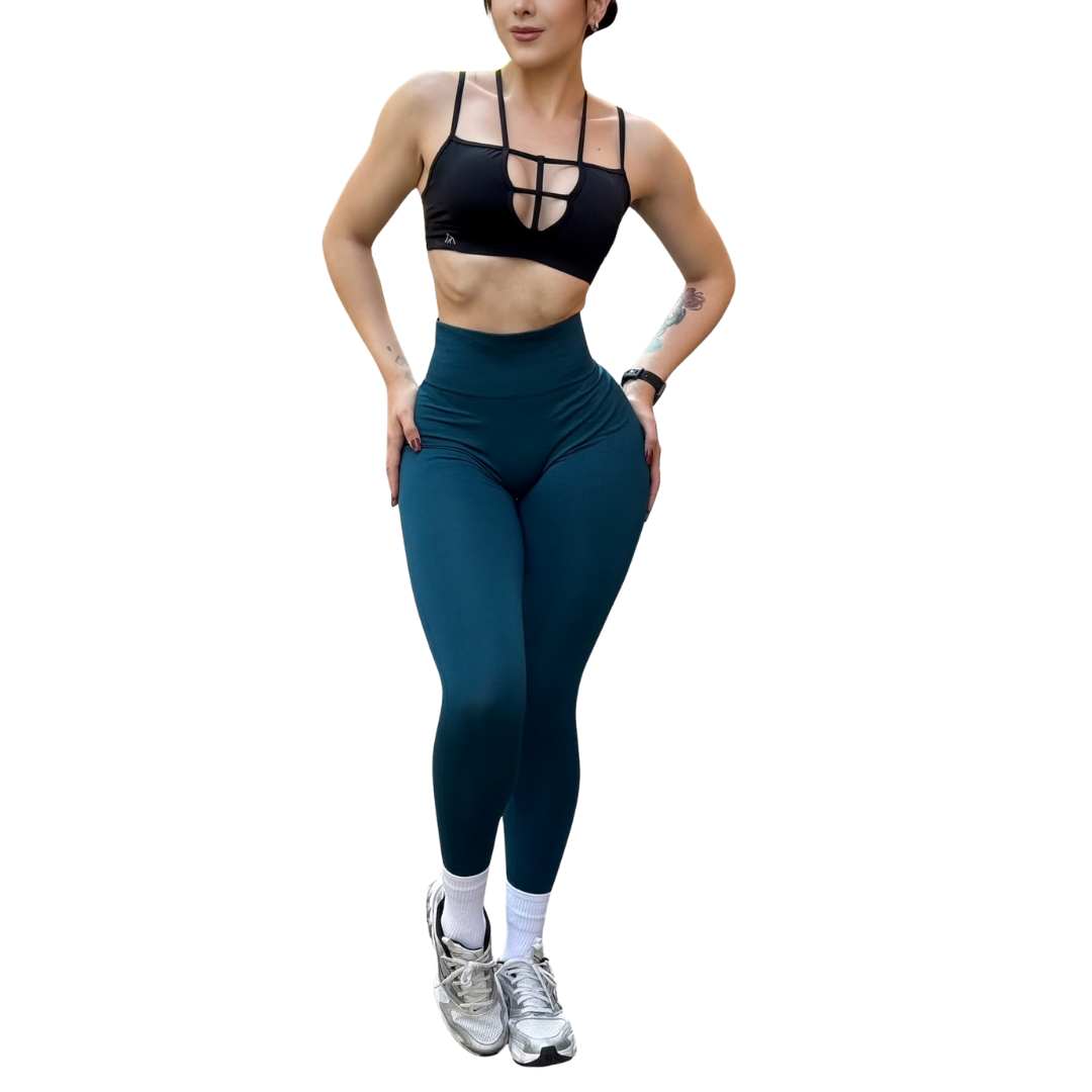 Leggings Burbuja + Push Up | Seamless Compresión - Petroleo