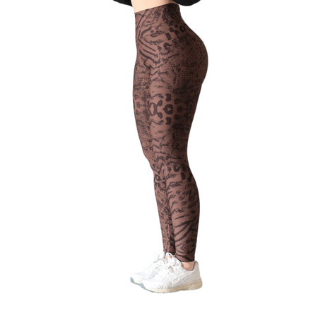 Leggings push up | Supplex Stretch, Liso Print – Café