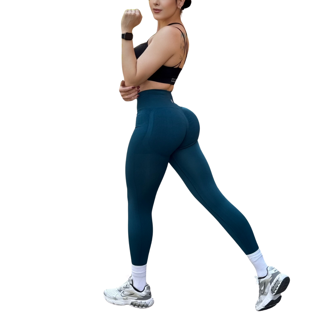 Leggings Burbuja + Push Up | Seamless Compresión - Petroleo