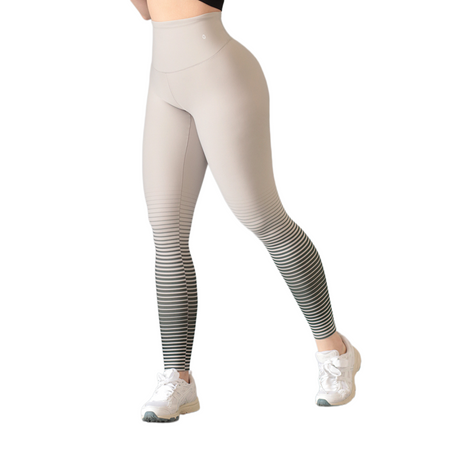 Leggings push up | Supplex Stretch, Liso Líneas Degradado – Perla
