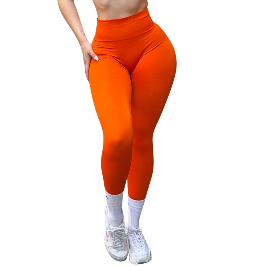 Leggings Burbuja + Push Up | Seamless Compresión - Naranja