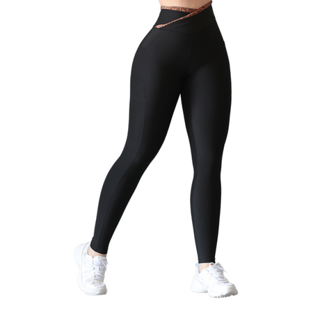 Leggings básico con bolsillos | Supplex Stretch, Liso – Negro