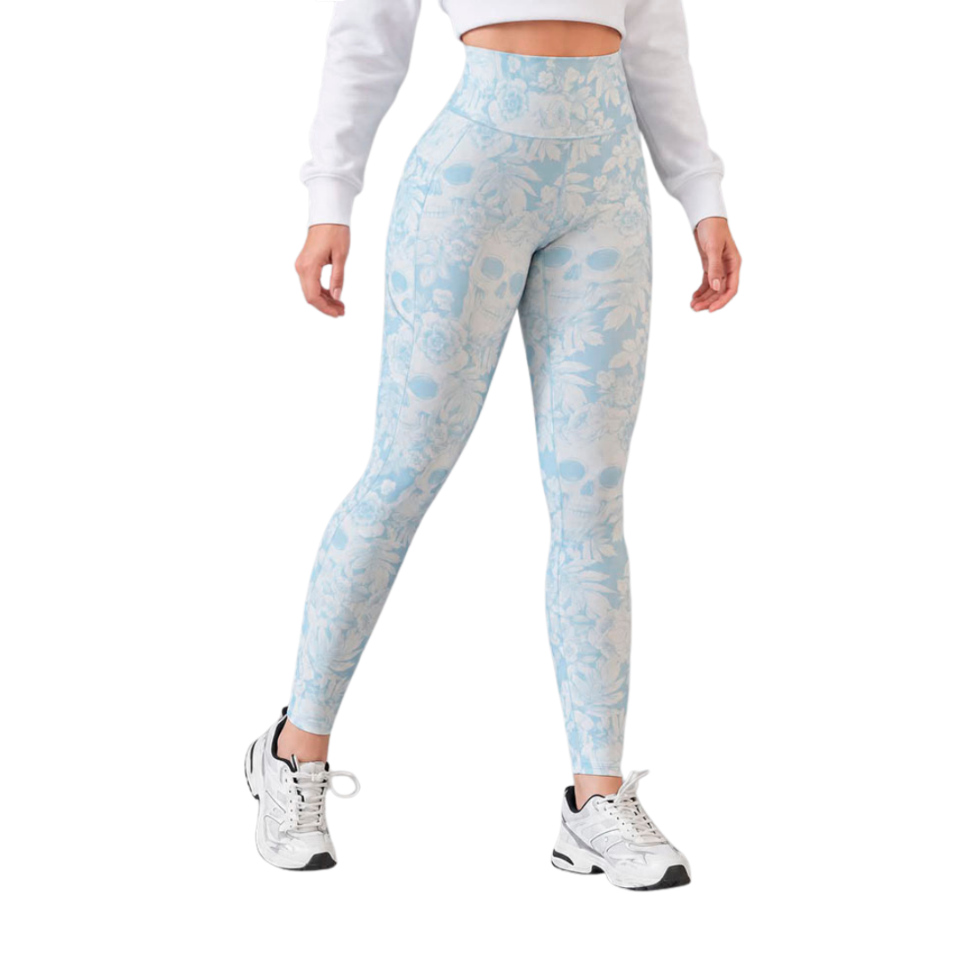Leggings básico | Supplex Stretch, Liso – Calaveras azul