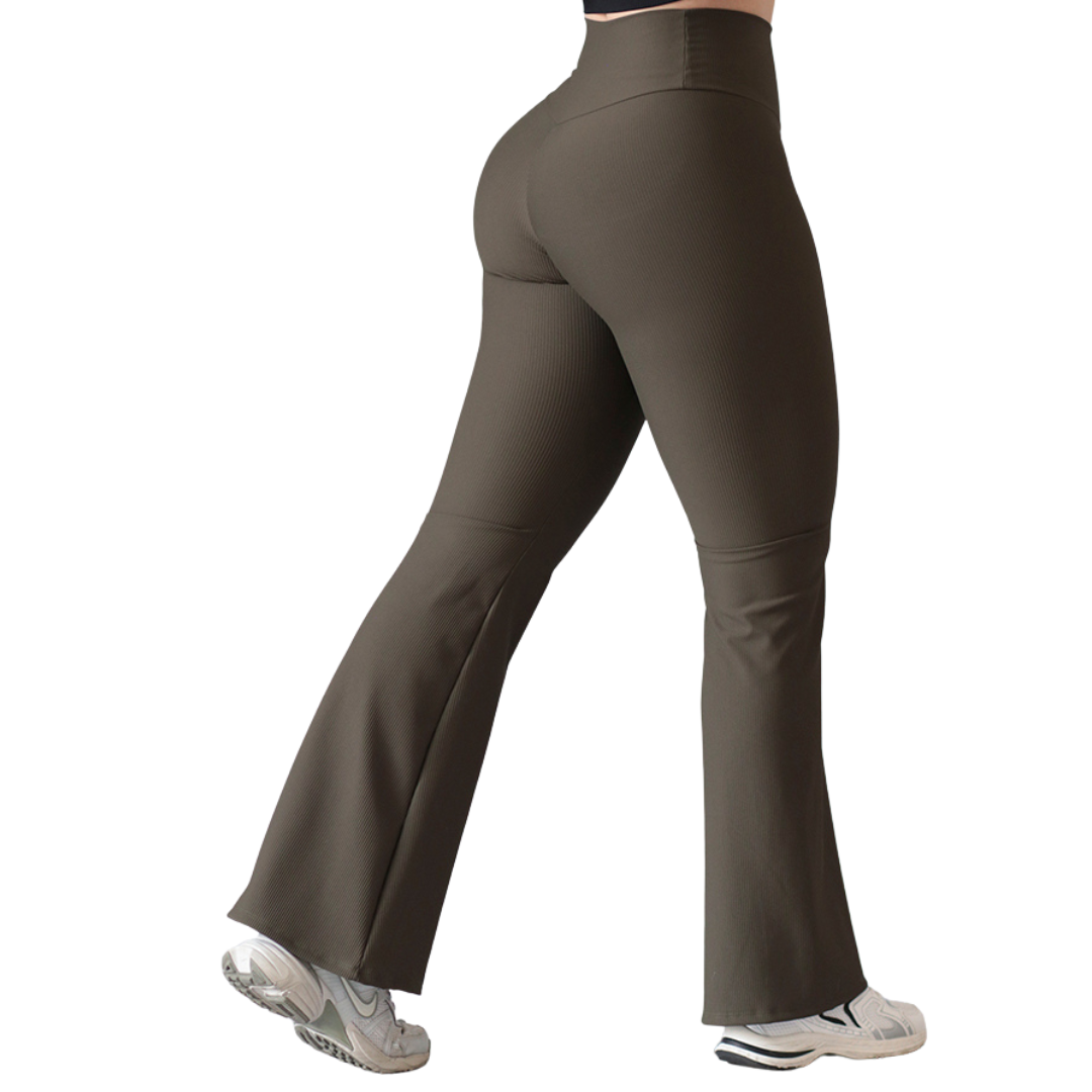Leggings Deportivos para Mujer Fitness:  Efecto Básico, Cintura Alta, Textil Lycra Transpirable con Relieves Lineas, Color Verde  | Adriana Olimpo
